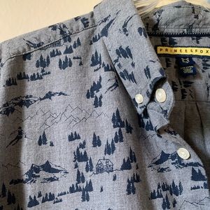 Men’s XXL grey/blue button down